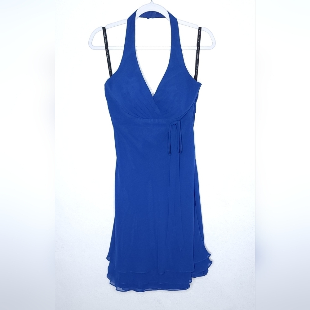 Alfred Angelo Halter Dress Size 10 Blue Bridesmaid Wedding Gown Prom Party